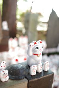 Close-up of figurine on table