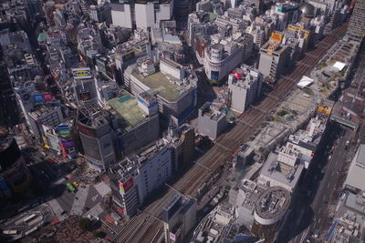 View of scramble crossing in shibuya, tokyo, japan