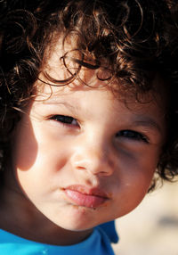 Close-up portrait of cute girl