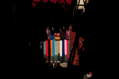 Illuminated lights at night