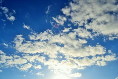 Low angle view of cloudy sky