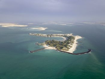 High angle view of sea against sky