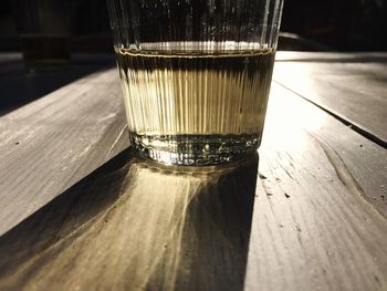 Close-up of water on table