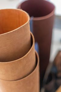 Close-up of leather for sale