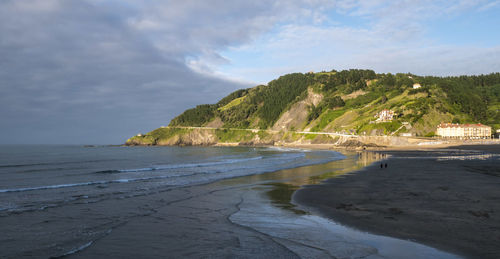 Scenic view of beach against sky