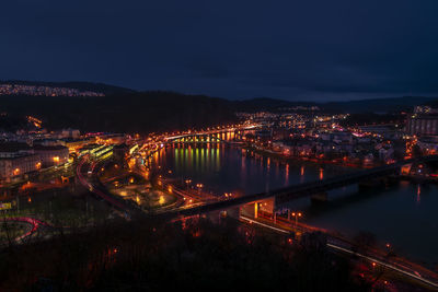 Illuminated city at night