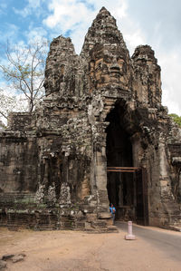 Low angle view of old ruin building