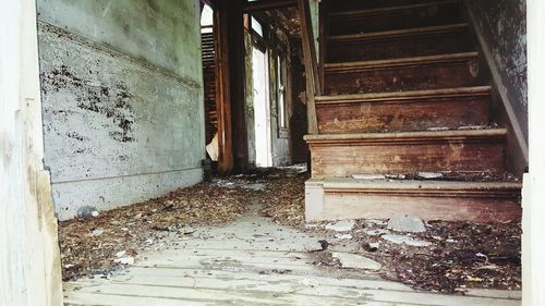 Interior of abandoned building