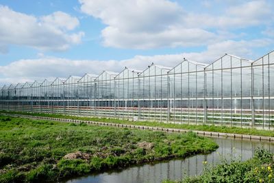 Green house exterior and irrigation canal