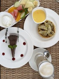 A selection of different kinds of desserts at a zambian restaurant in lilayi.