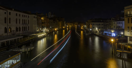 Illuminated city at night