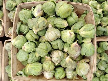 High angle view of vegetables in market