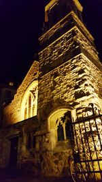 Low angle view of building at night