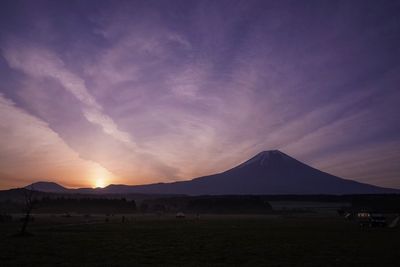 Scenic view of landscape during sunset