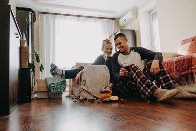 Couple enjoying at home