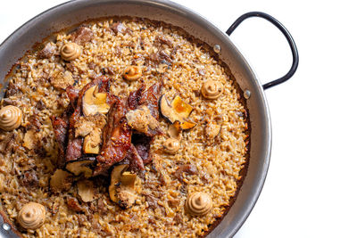Directly above shot of breakfast served in bowl