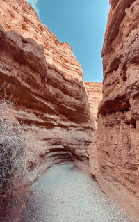 Low angle view of rock formations
