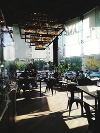 Chairs and tables in restaurant