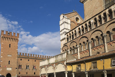Low angle view of historical building against sky