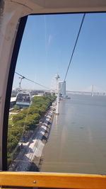 View of bridge over road against sky