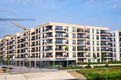 Apartment buildings in a housing development area in berlin, germany