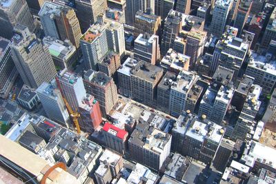 Aerial view of buildings in new york city