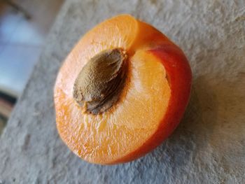 High angle view of orange on table