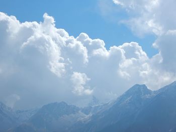 Scenic view of snow mountains against sky