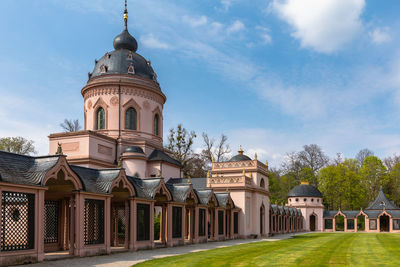 Exterior of historic building against sky