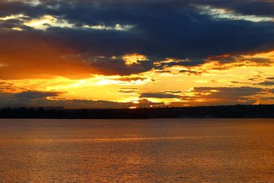 Scenic view of dramatic sky during sunset