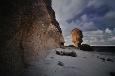 Rock formations on sand