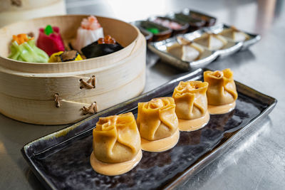 Close-up of food on table