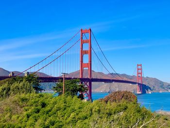 View of suspension bridge against sky