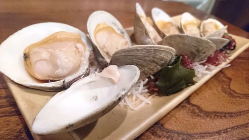 Close-up of food on table