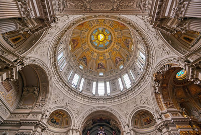 Low angle view of ornate ceiling