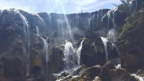 Scenic view of waterfall