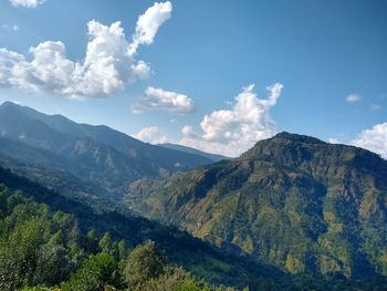 Scenic view of mountains against sky