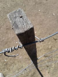 Close-up high angle view of metal