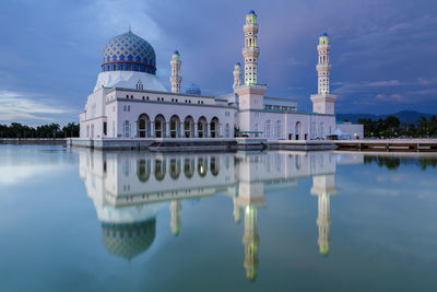 Reflection of mosque in water