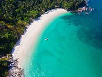 High angle view of sea shore