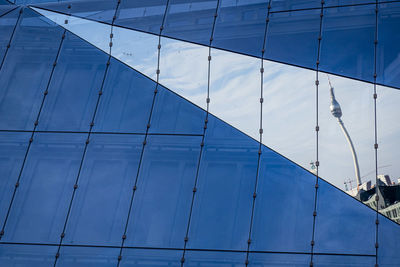 Low angle view of modern building against sky