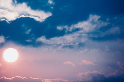 Low angle view of sky at sunset