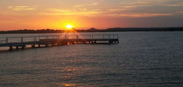 Scenic view of sunset over sea