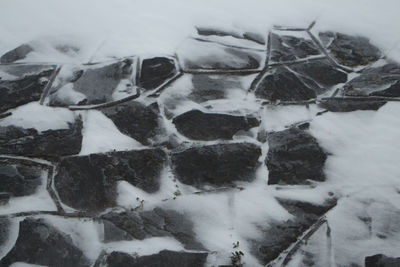 Full frame shot of snow covered land