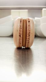 Close-up of macaroon on table