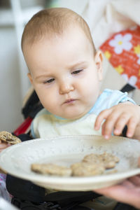 Close-up portrait of cute boy