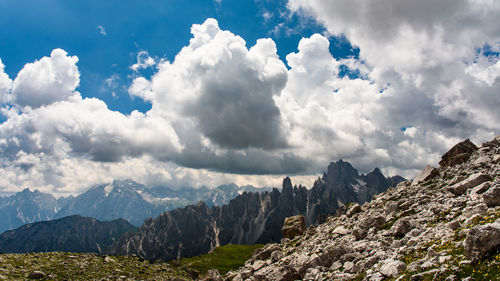 Panoramic view of mountains against sky