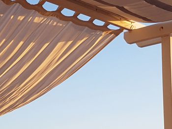 Low angle view of roof against clear sky