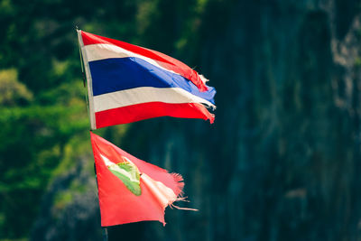 Flags waving at outdoors
