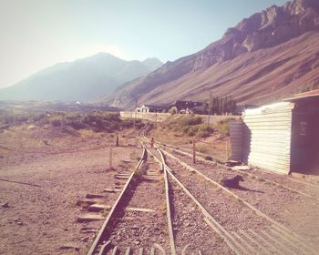 Railroad track on mountain